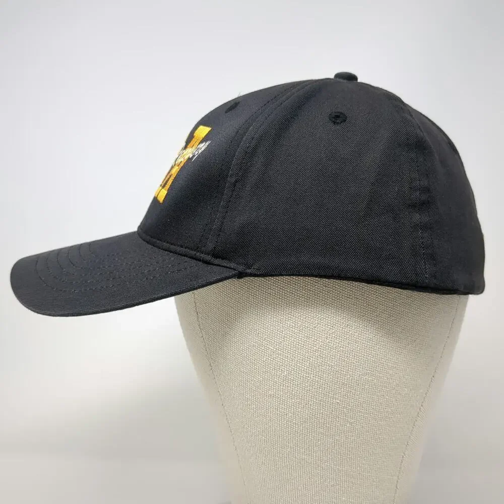 KC Caps Baseball Cap Black M CRA Towing Recovery Kearny NJ Fitted Hat Stretch